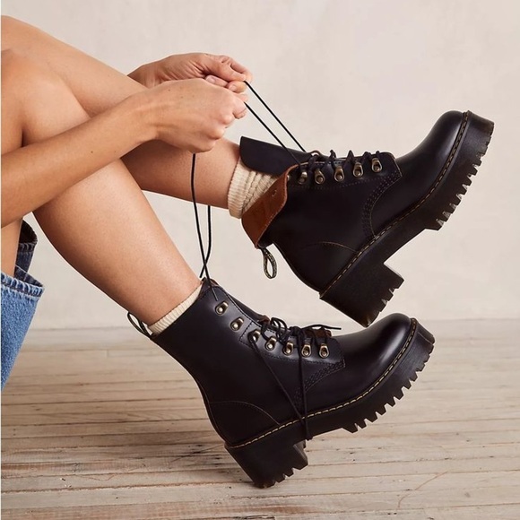 Dr. Martens Shoes - DR. MARTENS Leona Women’s Vintage Smooth Leather Heeled Boots